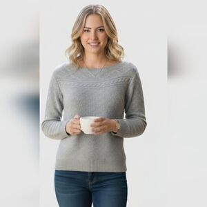 Croft & Barrow Light Gray Textured Sweater